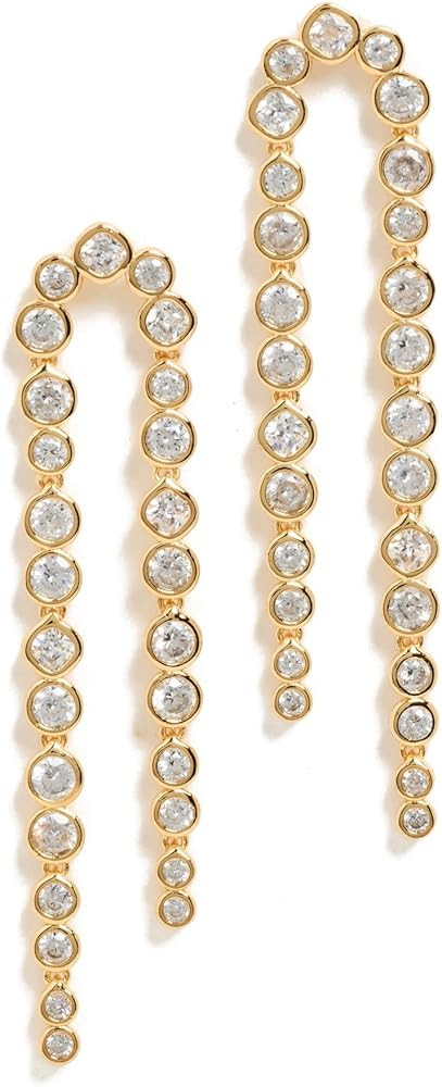 SHASHI Women's Bezel Tennis Earrings, Gold, One Size | Amazon (US)