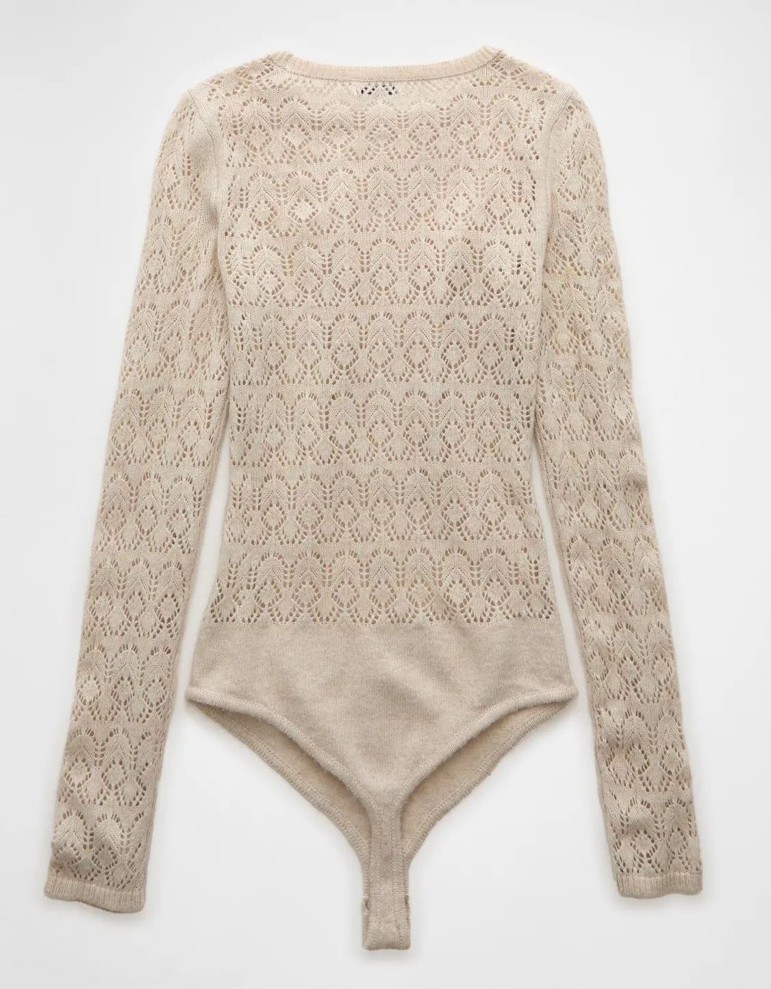 AE Wispy-Knit Long-Sleeve Bodysuit | American Eagle Outfitters (US & CA)