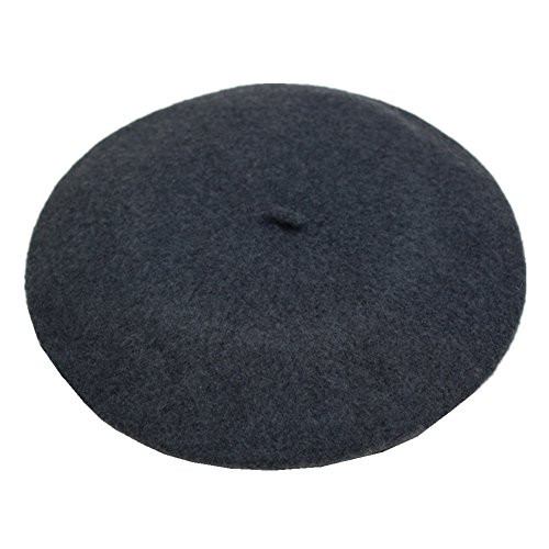 JOYHY Women's Solid Color Classic French Style Beret Beanie Hat Dark Gray | Amazon (US)