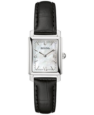Women's Sutton Black Leather Strap Watch 21mm | Macy's