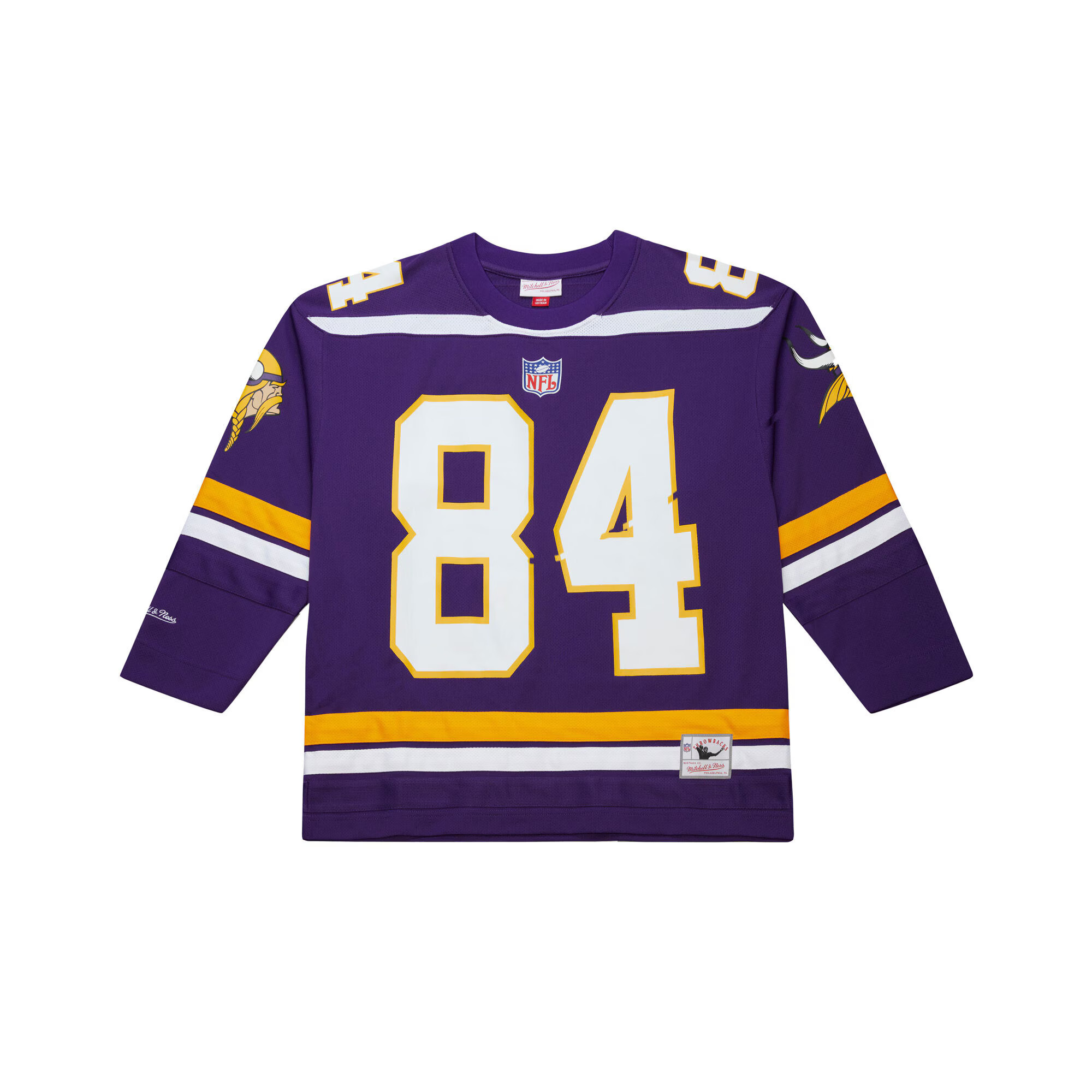 Men's Minnesota Vikings Randy Moss Mitchell & Ness Purple Maxxed Out Fashion Hockey Jersey | NFL Shop