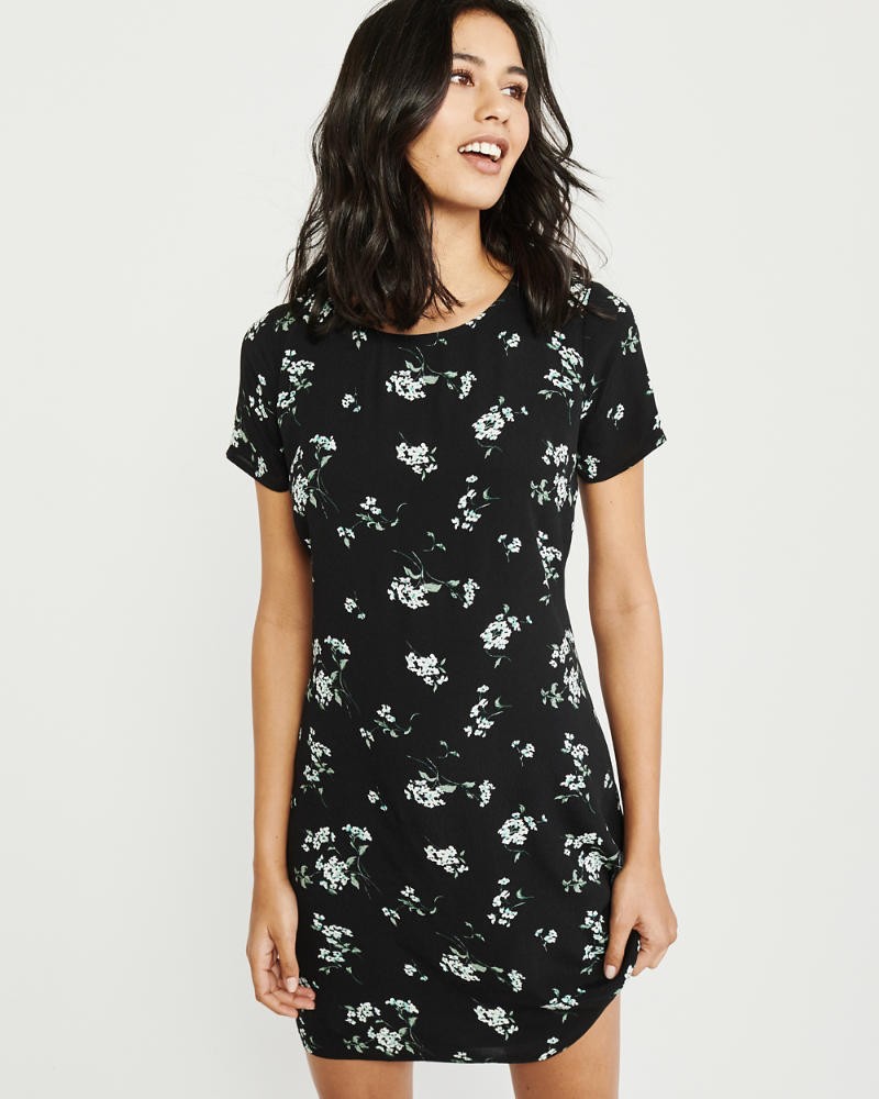 Short-Sleeve Shift Dress | Abercrombie & Fitch US & UK