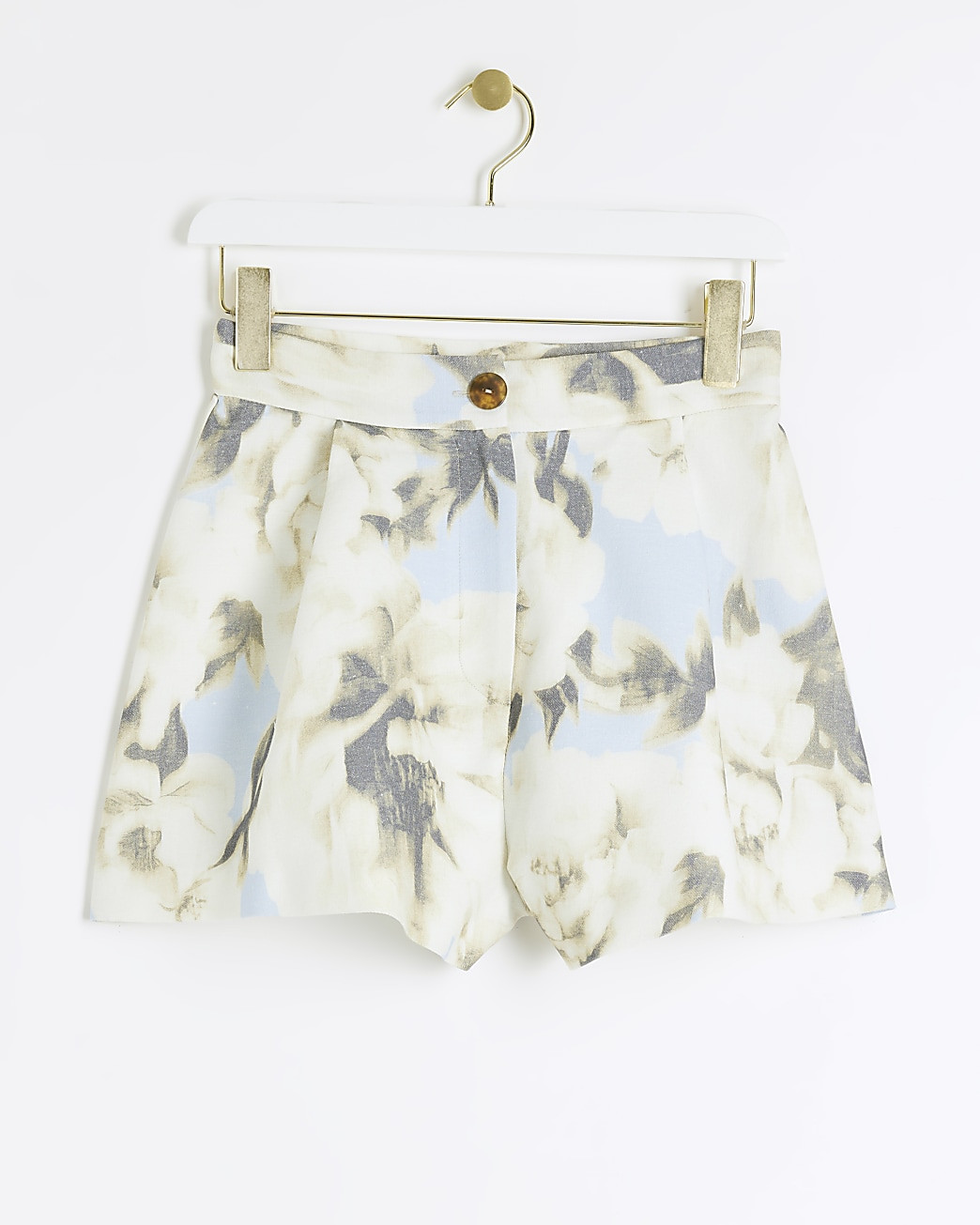 Petite Blue Floral Print Smart Shorts | River Island (UK & IE)