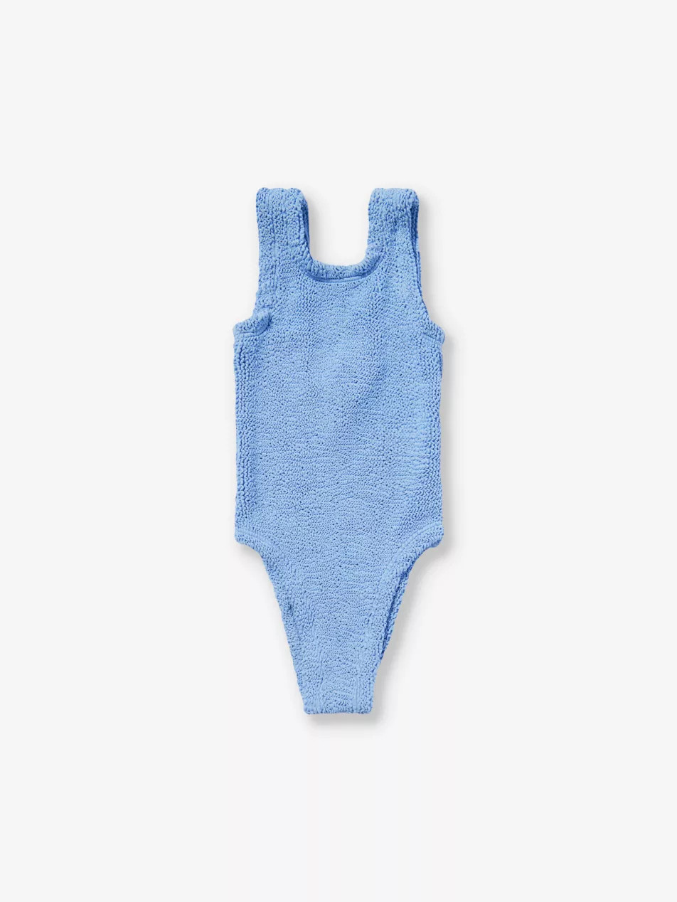 Classic square-neck crinkled swimsuit 1-6 years | Selfridges