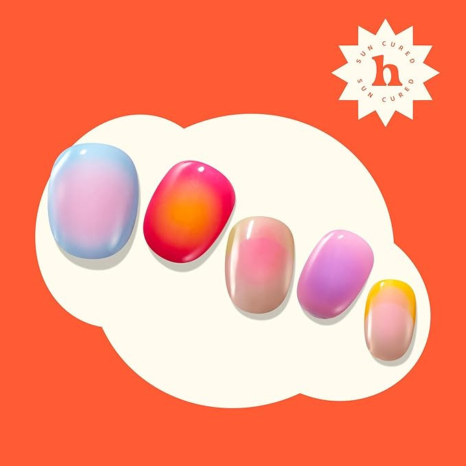 Semi Cured Gel Nail Strips | No LED Lamp Needed | Spring, Marble, Pink | Easy Apply & Remove, Sal... | Amazon (US)