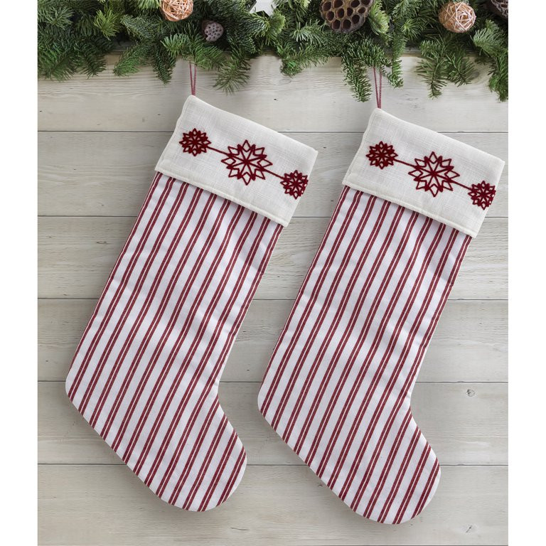My Texas House Fallon Red Snowflake Christmas Stockings, 21" (2 Count) - Walmart.com | Walmart (US)