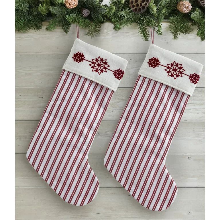 My Texas House Fallon Red Snowflake Christmas Stockings, 21" (2 Count) | Walmart (US)