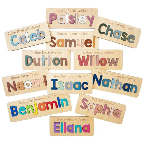 Personalized Wooden Name Puzzle for Kids, Handmade in USA by Bloom Owl, Upper and Lowercase, Custom Baby Gifts for Boys and Girls, Easter or First Birthday, Montessori Toys for Toddlers 1-3 | Amazon (US)