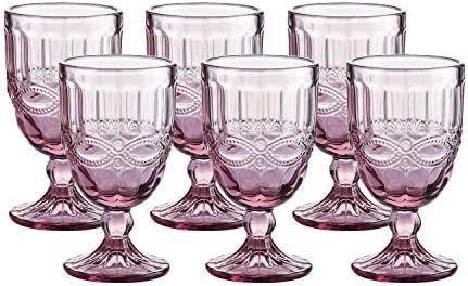 Gala Houseware Colored Water Glasses 6-Piece Set, 8.5 oz Premium Heavy Wine Drinking Goblet, Soli... | Amazon (CA)