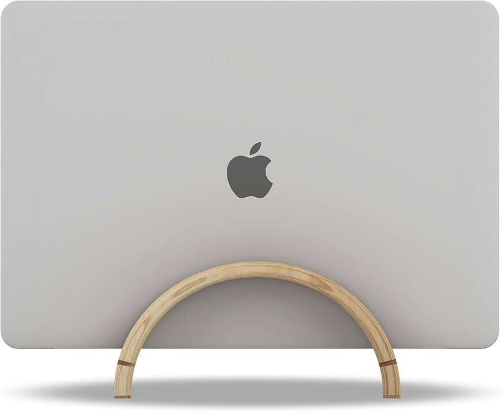 Kothar Wood Vertical Laptop Stand for Desk, Natural Bamboo, Space-Saving Desktop Dock for Apple M... | Amazon (US)