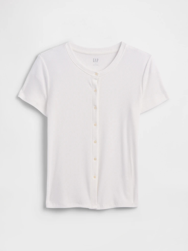 Ribbed Button-Up Top | Gap Factory