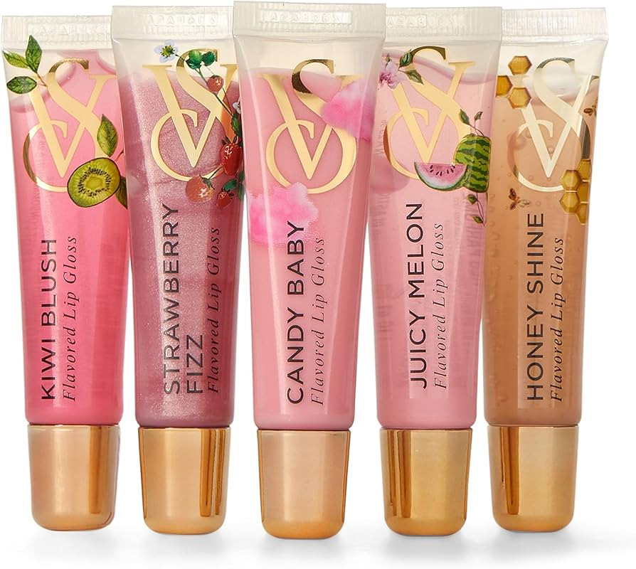 Victoria's Secret Lip Gloss Gift Set, Flavor Favorites, Flavored Lip Gloss Set for Women, Include... | Amazon (US)
