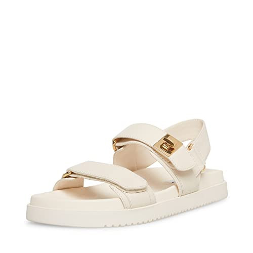 Steve Madden Women's Mona Sandal, Bone Leather, 9.5 | Amazon (US)