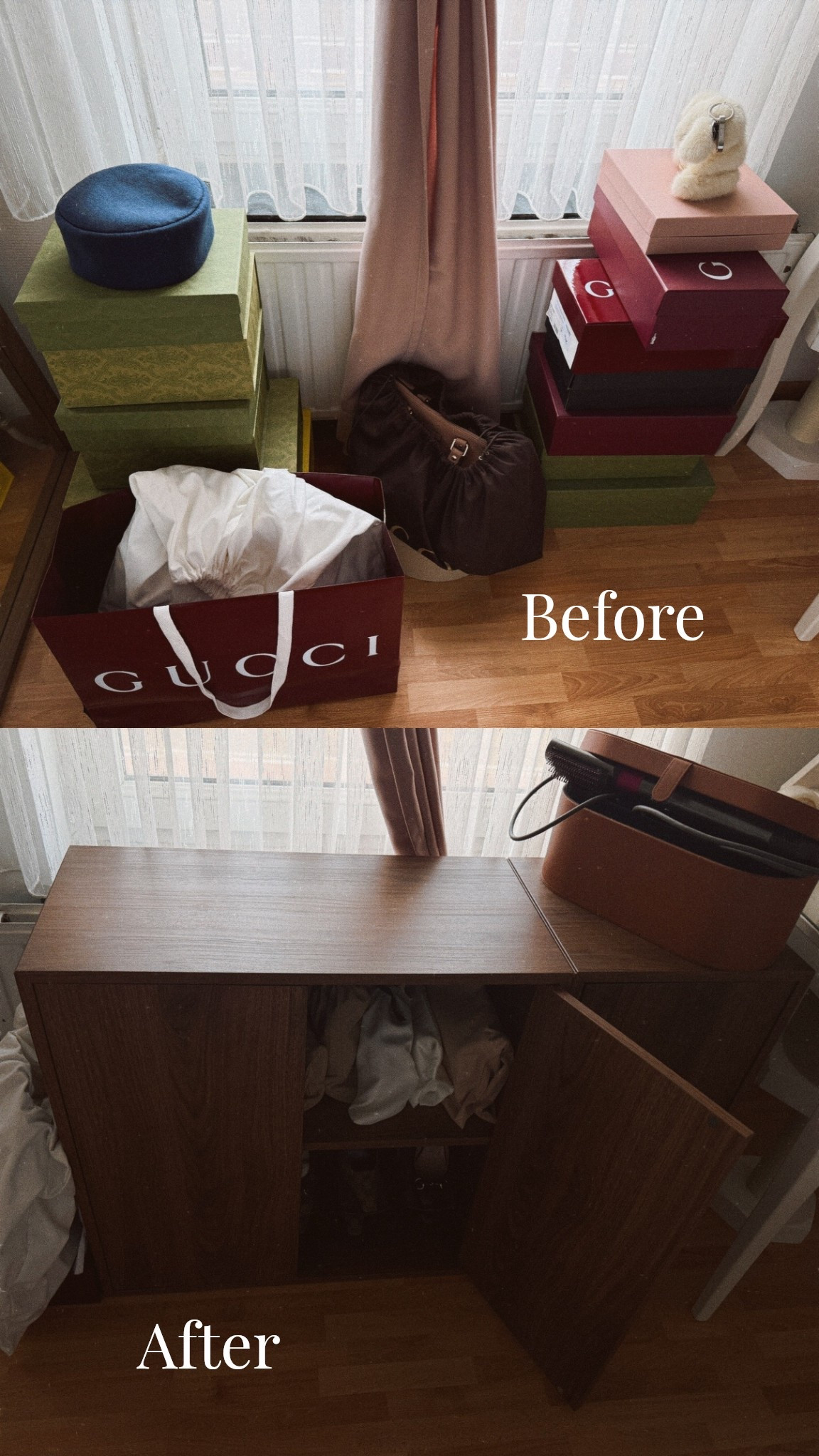 From chaos to cabinet, Love how it turned out! 🤎 #organization #ikeaeket #eket #beforeandafter 

#LTKHome