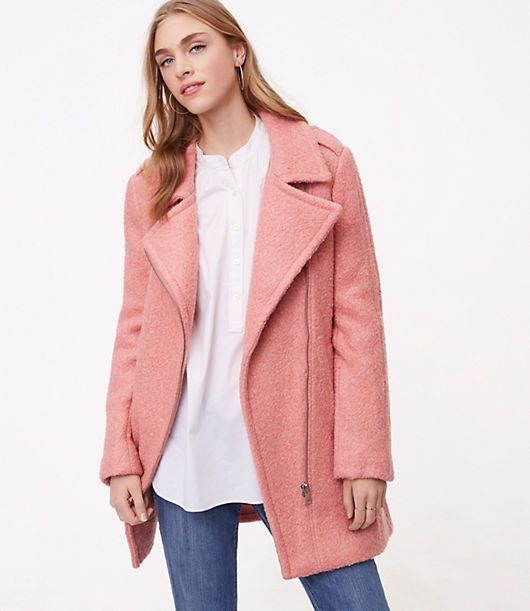 LOFT Petite Textured Moto Coat | LOFT