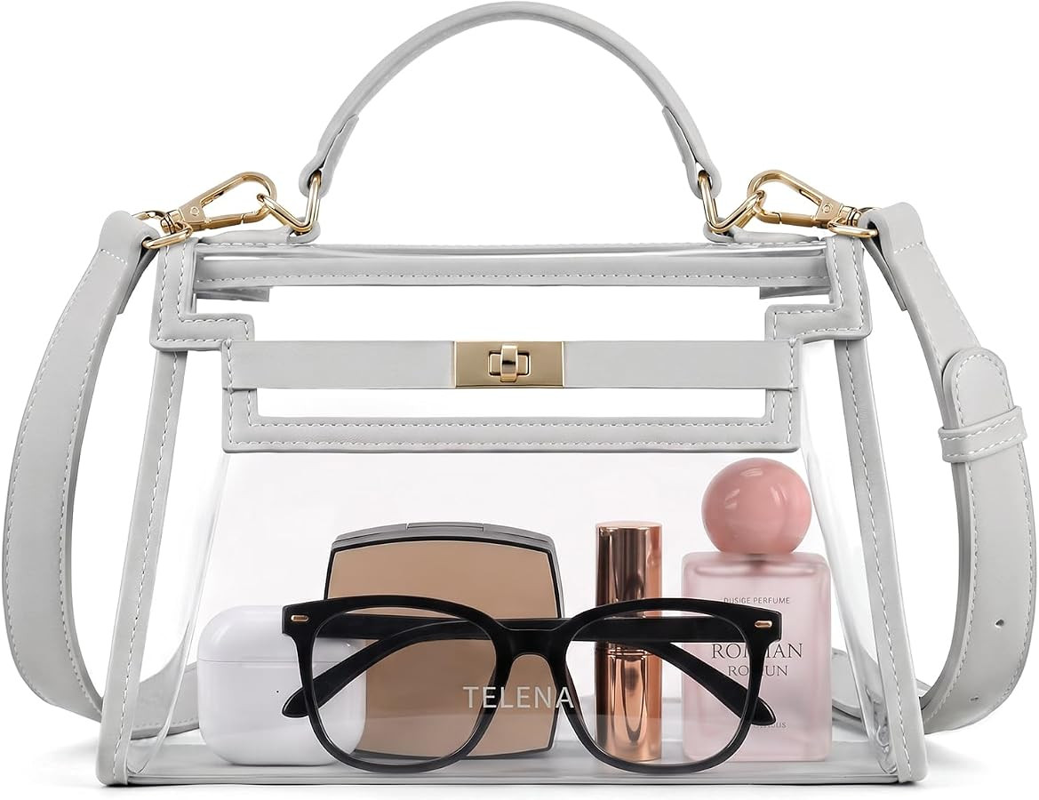 Telena Clear Bag for Stadium Events PVC Transparent Crossbody Purse | Amazon (US)