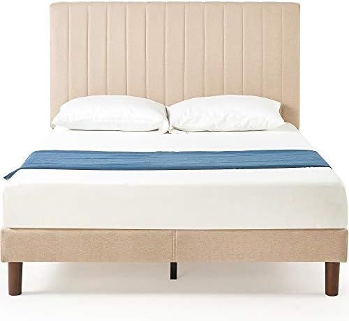 ZINUS Debi Upholstered Platform Bed Frame / Mattress Foundation / Wood Slat Support / No Box Spring  | Amazon (US)