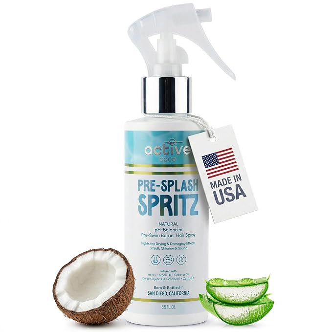 Pre-Swim Hair Protection Spray – Chlorine, Salt Water & Sauna for Swimmers - Coconut Oil, Jojob... | Amazon (US)