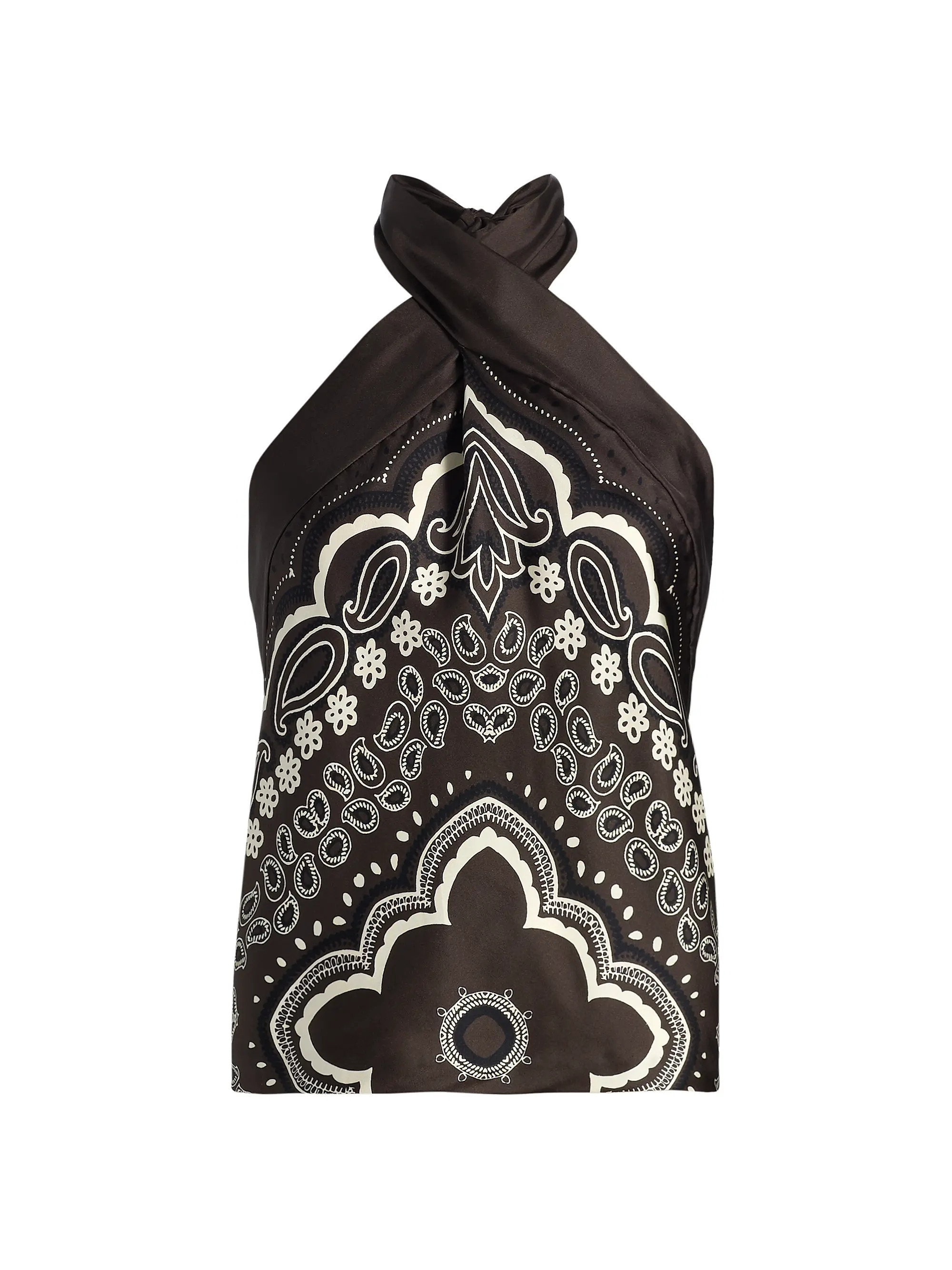 Nili Lotan Solal Bandana Silk Halterneck Top | Saks Fifth Avenue | Saks Fifth Avenue