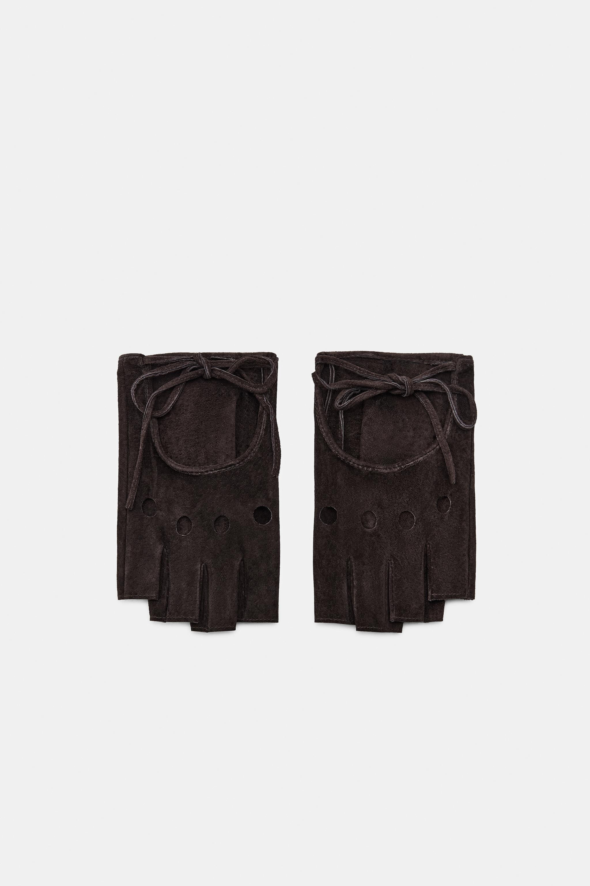 100% SUEDE FINGERLESS GLOVES | Zara US