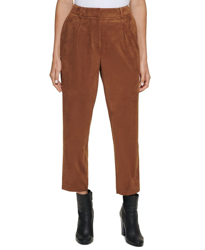 Calvin Klein Faux-Suede Cropped Pants & Reviews - Pants & Capris - Women - Macy's | Macys (US)