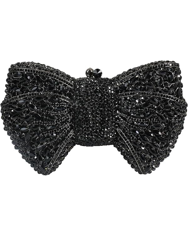 Women Luxury Bowknot Shaped Evening Clutch Sparkling Rhinestones Handbag for Banquet Wedding Part... | Amazon (US)
