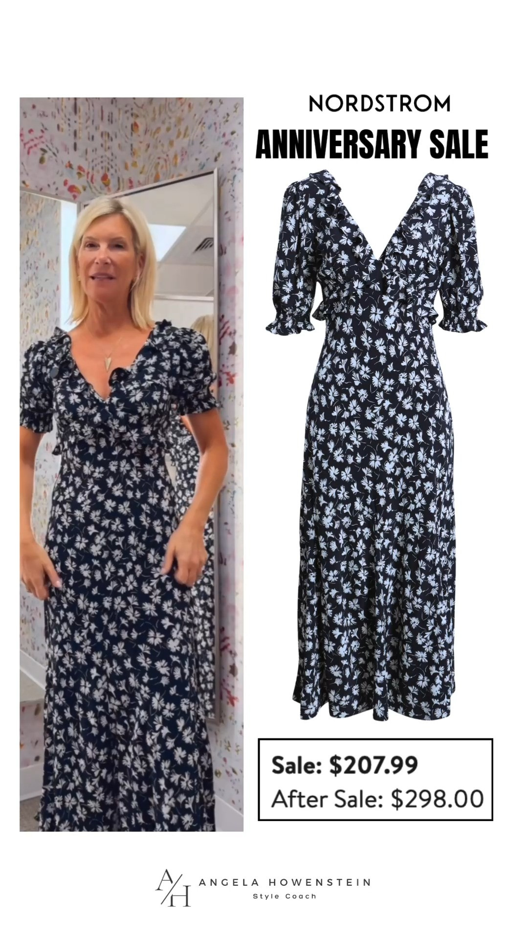 This classic floral midi dress is one you'll reach for year after year. The flattering fit, feminine ruffle details, and timeless black-and-white print make it perfect for everything from brunch to weddings to date night. 

Over $90 off during the Nordstrom Anniversary Sale!

👩‍💻 LTK PRO TIPS
❤️ Heart = Support my posts ;-)
🔖 Save = Get sale & restock alerts for the things you love!
📋 Lists = Keep favorites organized (List ideas: Christmas, Birthdays, and Vacations!)
📲 Share = Send lists and products to a friend (or your daughters like me).
💬 Comment = Ask me anything, and I'll answer. ;-) 

 #LTKootd #LTKOver40 #LTKSaleAlert
