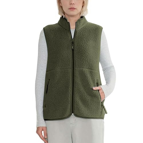 Hixiaohe Sherpa Fleece Vest for Women Trendy Warm Sleeveless Vests Jacket Lightweight Zip Coats w... | Amazon (US)