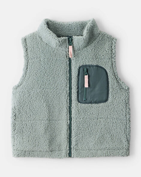 Girls Sherpa Vest - Green | Carter's Inc