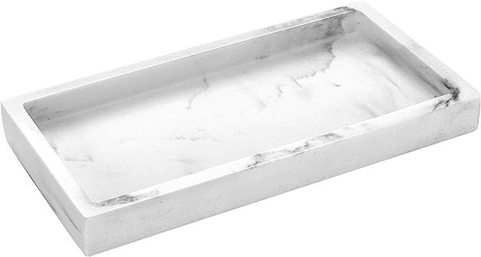 Emibele Jewelry Organizer Resin Tray, Bathroom Kitchen Dresser Vanity Tray Jewelry Dish Ring Cosm... | Amazon (US)