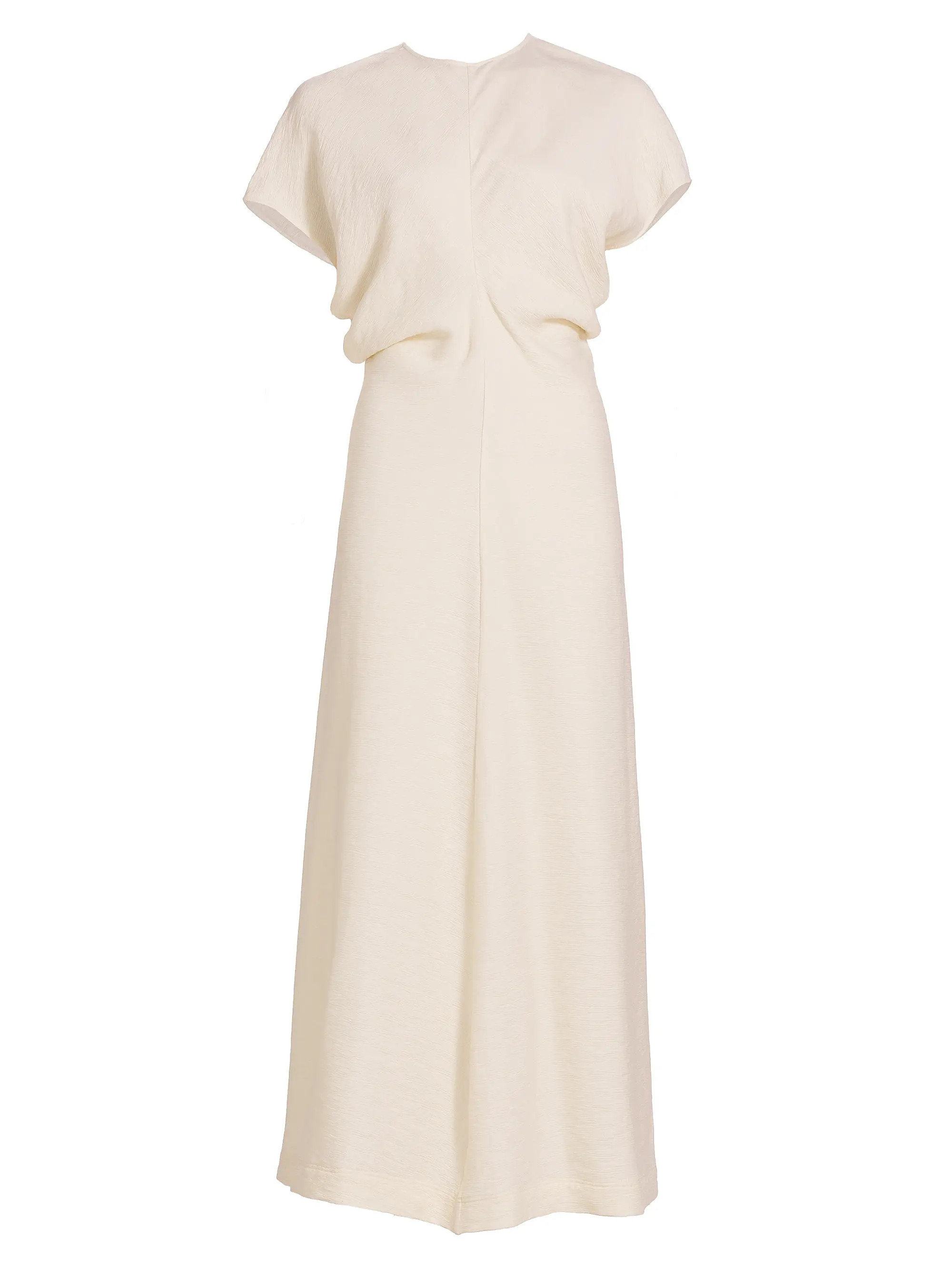 Toteme Crinkled Slouch-Waist Midi-Dress | Saks Fifth Avenue | Saks Fifth Avenue