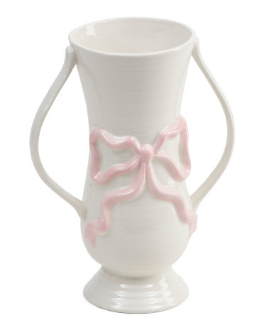 12in All Over Embossed Vase With Long Handles | TJ Maxx