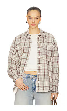 Free People x We The Free Ashley Plaid Shirt In Ivory Combo from Revolve.com | Revolve Clothing (Global)