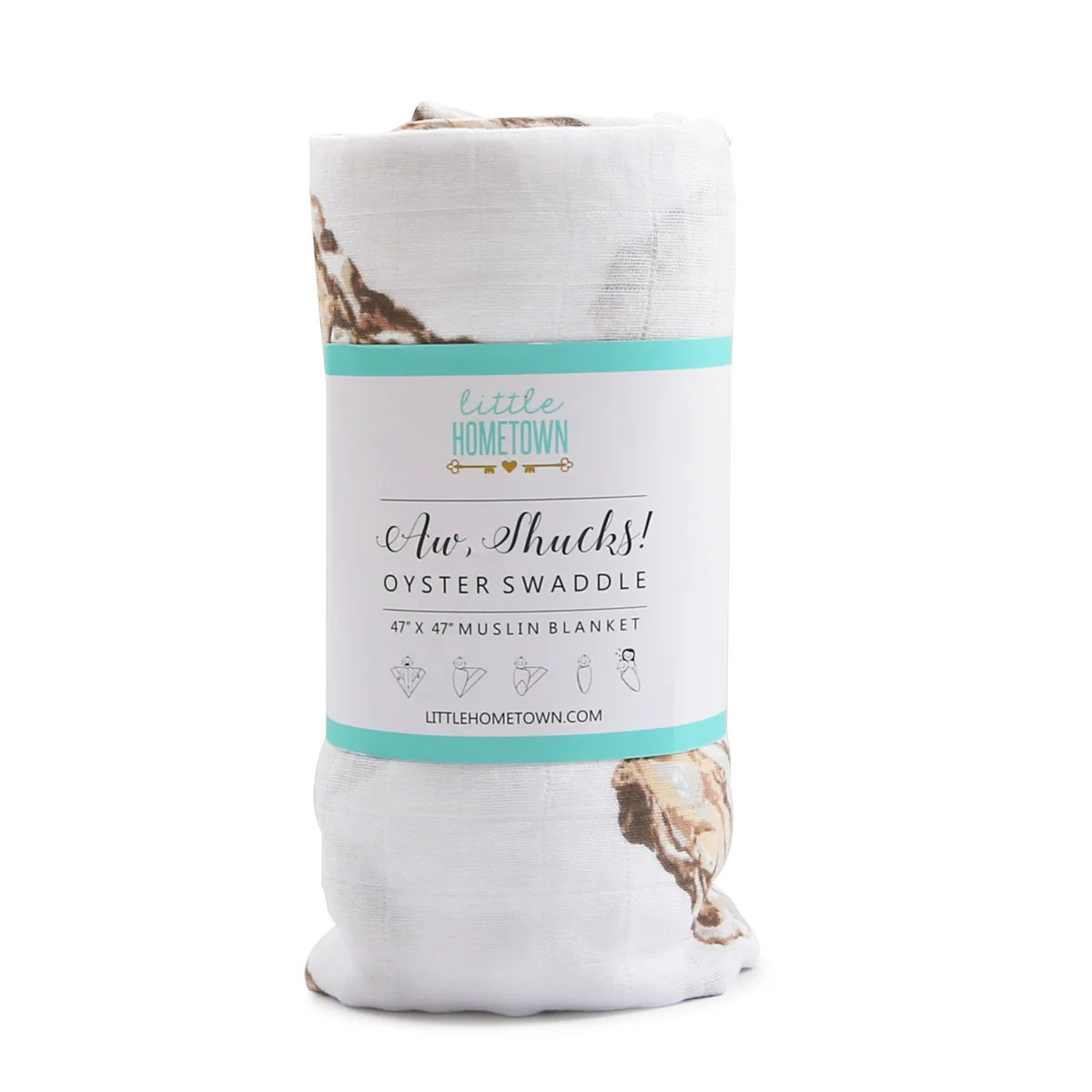 Aw, Shucks! Oyster Baby Muslin Swaddle Blanket | Little Hometown