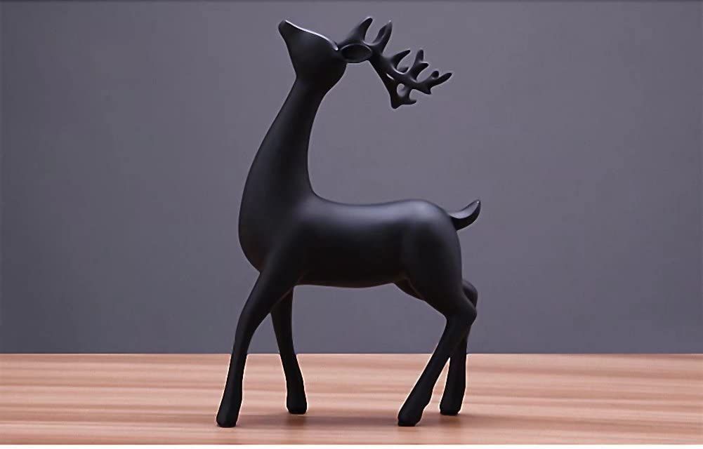 Luganiso Christmas Reindeer Figurines Set of 2 Resin Deer Statues Elk Sculpture Deer Ornaments fo... | Amazon (CA)