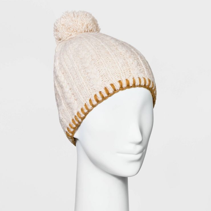 Women's Cable Beanie with Pom - Universal Thread™ | Target