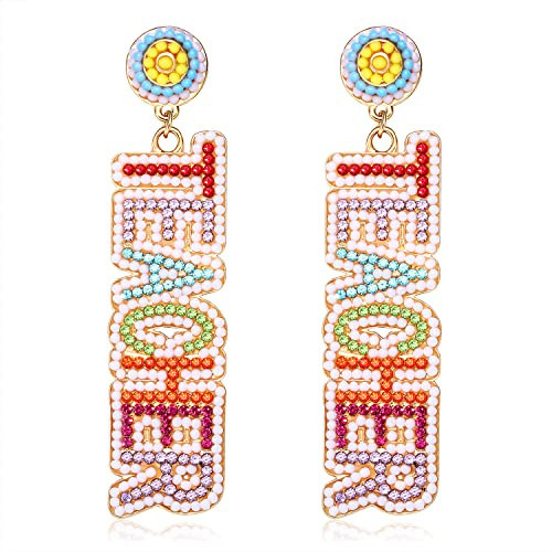 Boderier Teacher Earrings Beaded Teacher Pencil Book Drop Dangle Earrings Teacher Appreciation Gifts Back To School Jewelry (teacher) | Amazon (US)