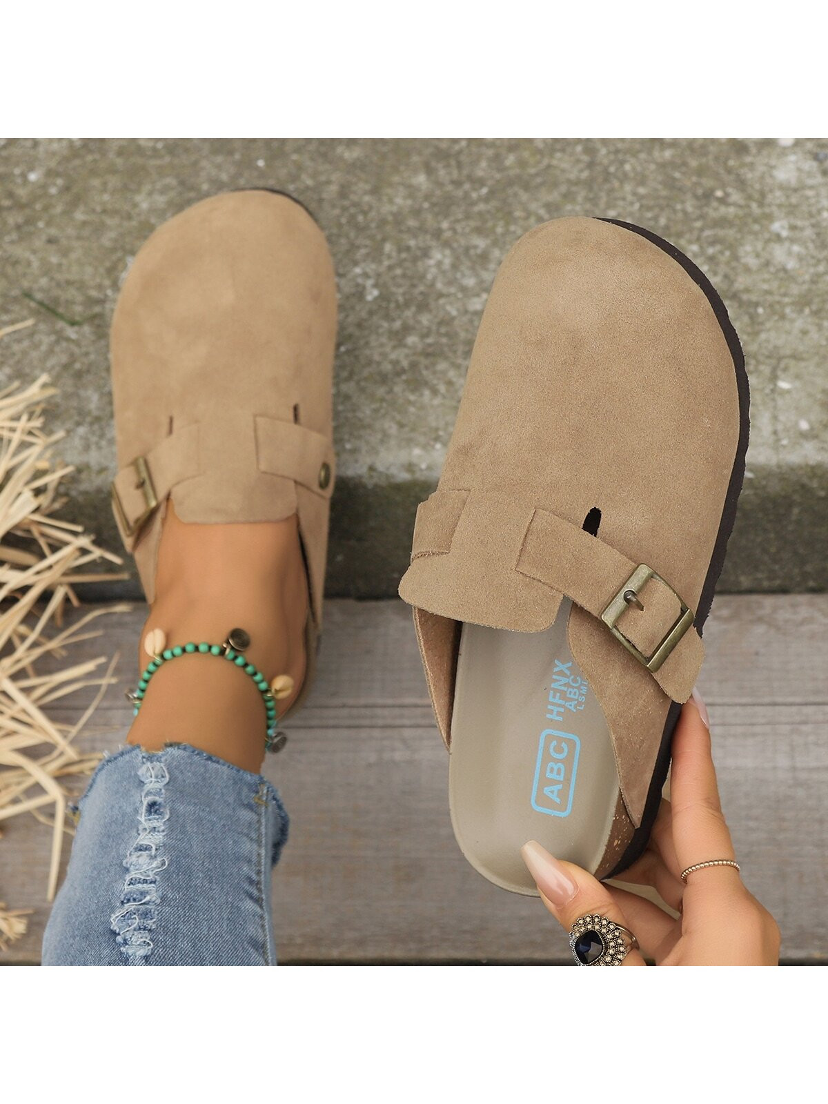 Women's Open Toe Slip-on Mules Flat Shoes, Spring/summer | SHEIN