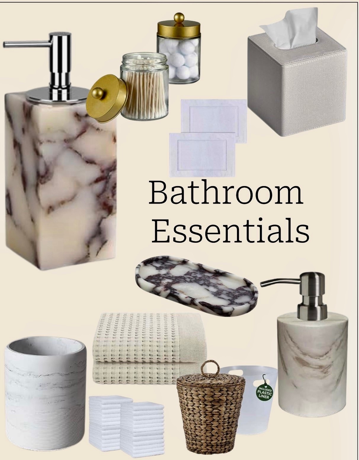 Bathroom essentials that instantly elevate your space 🤍
From marble soap dispensers to soft neutral towels and woven storage, these bathroom accessories create a clean, calm, spa-like feel without a full remodel. Perfect for guest bathrooms, powder rooms, or everyday styling upgrades. All pieces are timeless, functional, and easy to mix with modern or classic decor.
#BathroomEssentials
#BathroomDecor
#NeutralBathroom
#BathroomAccessories
#SpaBathroom
#PowderRoomDecor
#GuestBathroom
#ModernBathroom
#MarbleBathroom
#BathroomStyling
#HomeDecorFinds
#LTKHome
#LTKFinds
#NeutralHome
#amazonfinds

#LTKHome