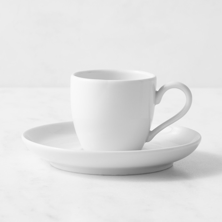 Pillivuyt Coupe Porcelain Espresso Cups & Saucers | Williams-Sonoma
