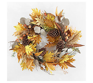 Safavieh Faux 30" Oak Leaf & Eucalyptus Wreath | QVC