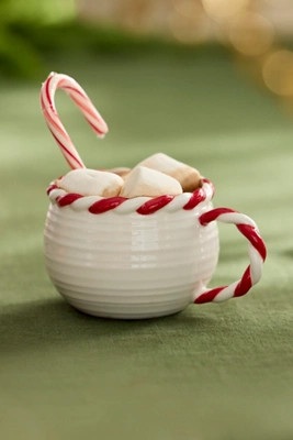 Candy Cane Ceramic Mug | Anthropologie (US)