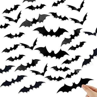 Hishenhe 3D Bats Wall Decor 96 Pcs Bat Halloween Decoration Stickers of Wall Window Door Decal fo... | Amazon (CA)