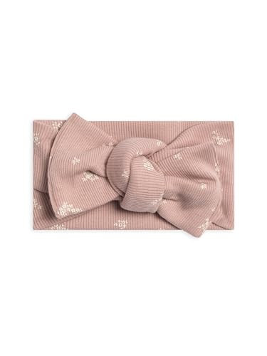 Colored Organics KENDI Baby Organic Cotton Bow Wrap Headband - Amaya Floral/Mauve Ribbed | Amazon (US)