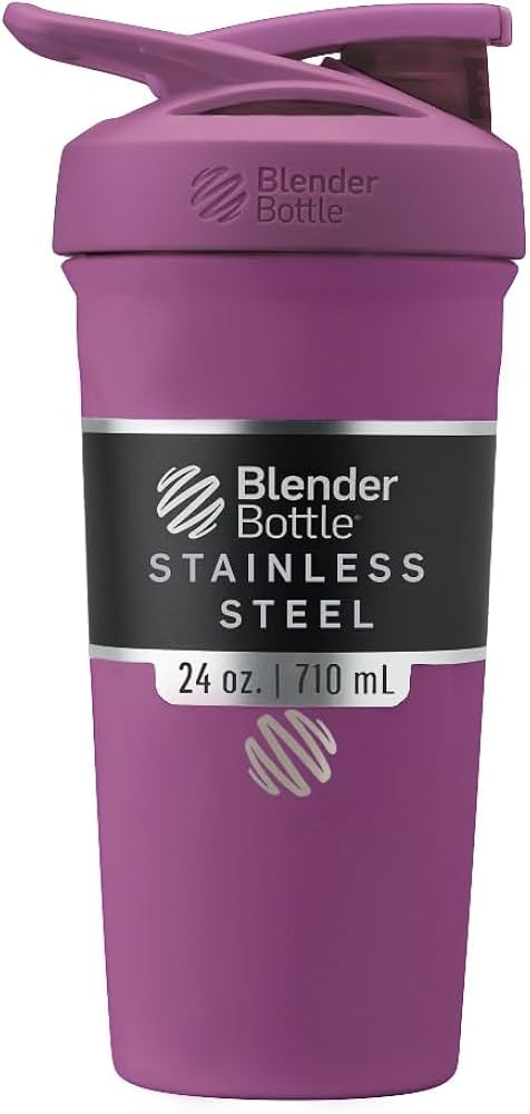 BlenderBottle Strada Shaker Cup Insulated Stainless Steel Water Bottle with Wire Whisk, 24-Ounce,... | Amazon (US)