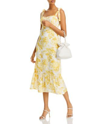 AQUA Toile De Jouy Sleeveless Floral Midi Dress - 100% Exclusive Back to Results -  Women - Bloom... | Bloomingdale's (US)