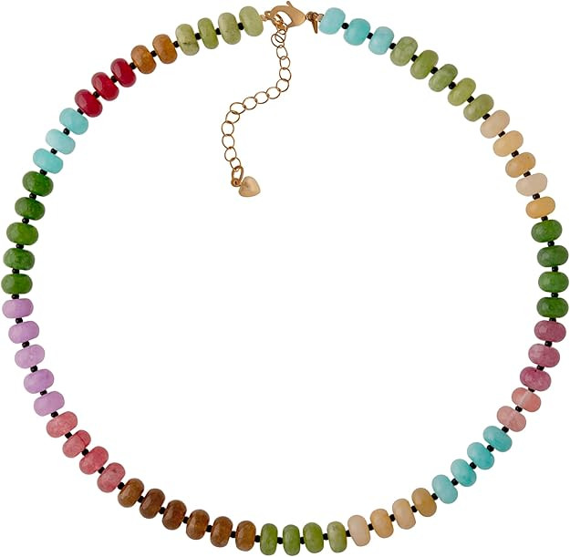 Sacina Trendy Boho Colorful Beaded Choker Necklace, Crystal Necklace, Hippie Necklace, Summer Nec... | Amazon (US)