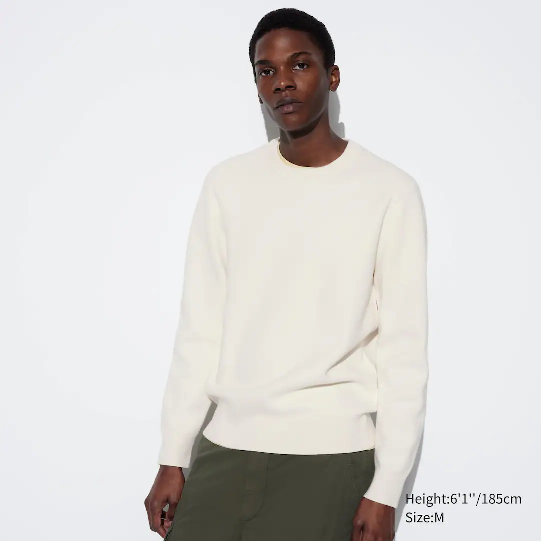 Washable Milano Ribbed Crew Neck Jumper | UNIQLO (UK)