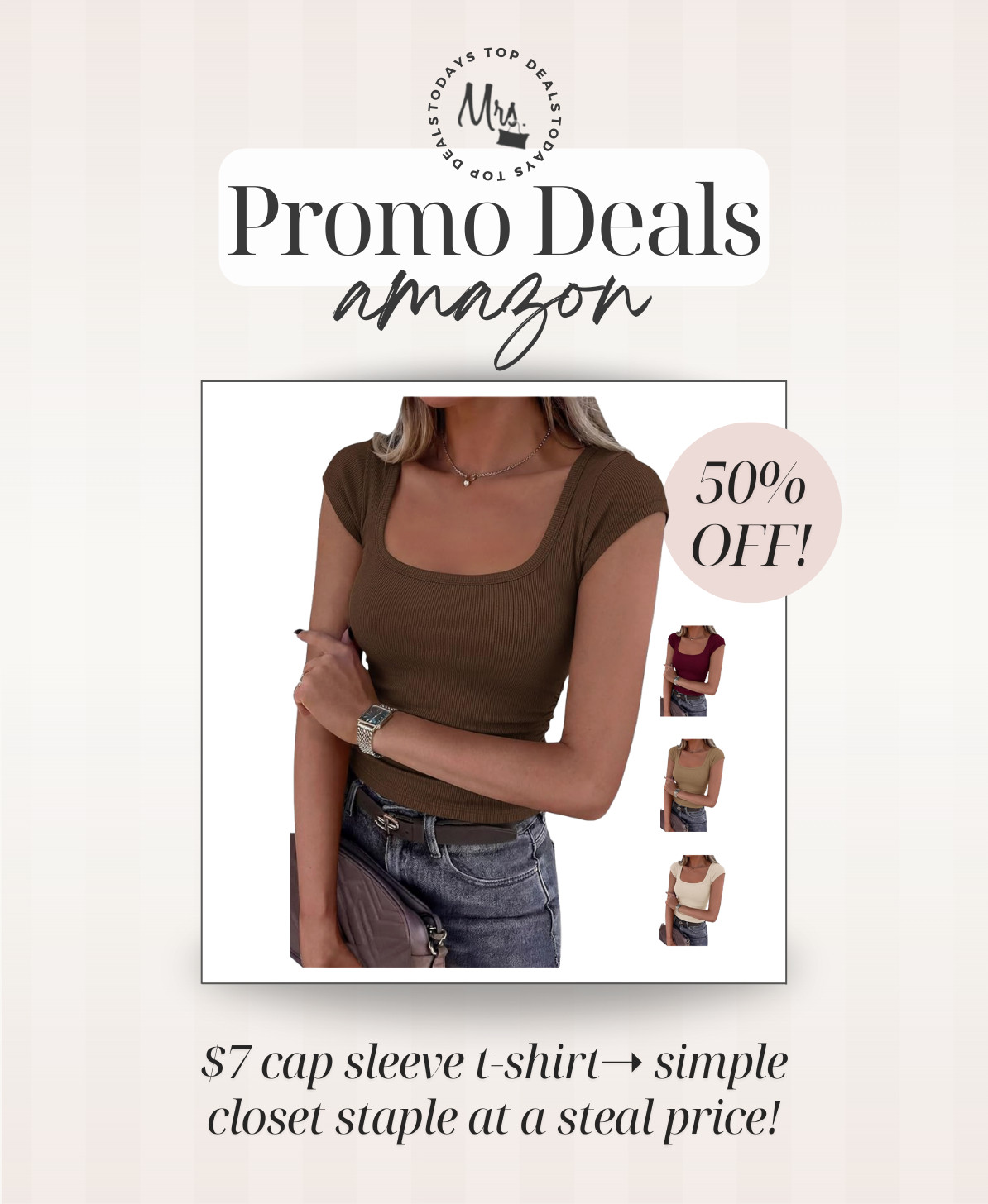 $7 cap sleeve t-shirt ➝ simple closet staple at a steal price!! 

 #LTKgrwm #LTKSeasonal #LTKSaleAlert