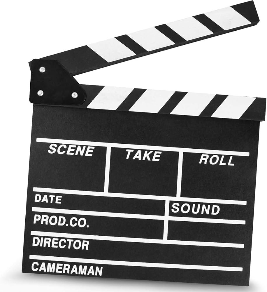 12"x11" Movie Film Clap Board Wooden Movie Clapboard Film Clapper Board (Black) | Amazon (US)